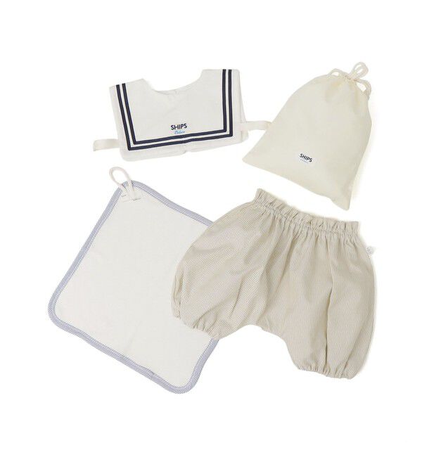 SHIPS Colors 「SHIPS Colors:〈洗濯機可能〉ベビー ギフト セットB（パンツ・スタイ・タオル セット）」|ギフトセット|オフホワイト