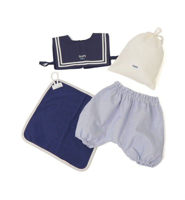SHIPS Colors 「SHIPS Colors:〈洗濯機可能〉ベビー ギフト セットB（パンツ・スタイ・タオル セット）」|ギフトセット|ネイビー