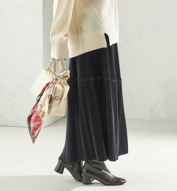 SHIPS for women「〈手洗い可能〉サテン プリーツ ティアード スカート」|スカート|