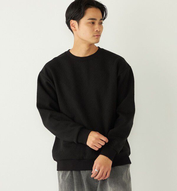 SHIPS Colors 「SHIPS Colors:フクレ ジャカード スウェット」|スウェット・ジャージ|ブラック
