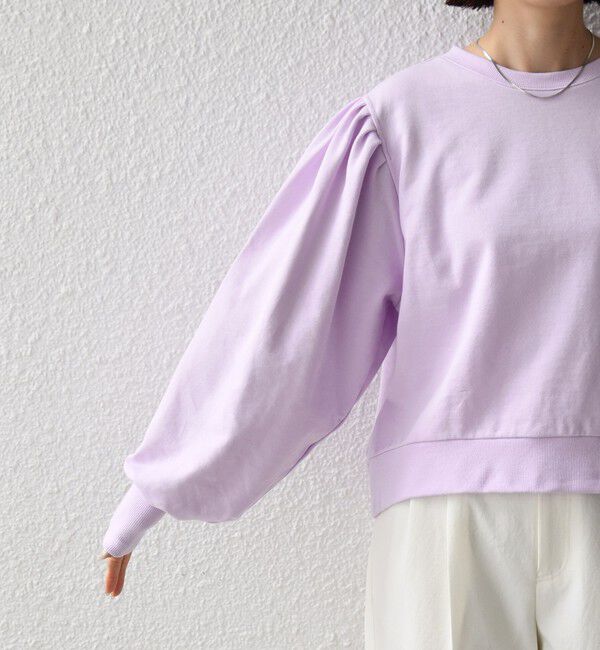 SHIPS for women「《予約》【WEB限定】〈手洗い可能〉ショルダー タック パフ スリーブ ミニ 裏毛 プルオーバー」|Tシャツ・カットソー|