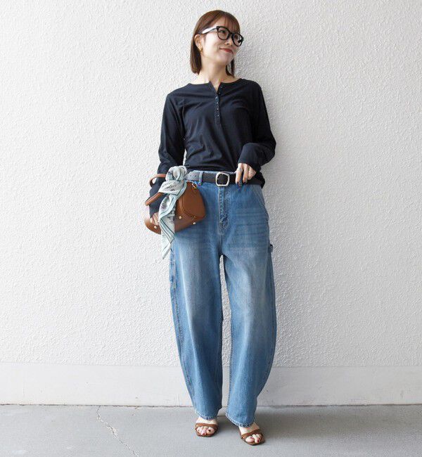 SHIPS any「《予約》SHIPS any:〈手洗い可能〉シアー コットン ヘンリーネック ロングスリーブ TEE」|Tシャツ・カットソー|