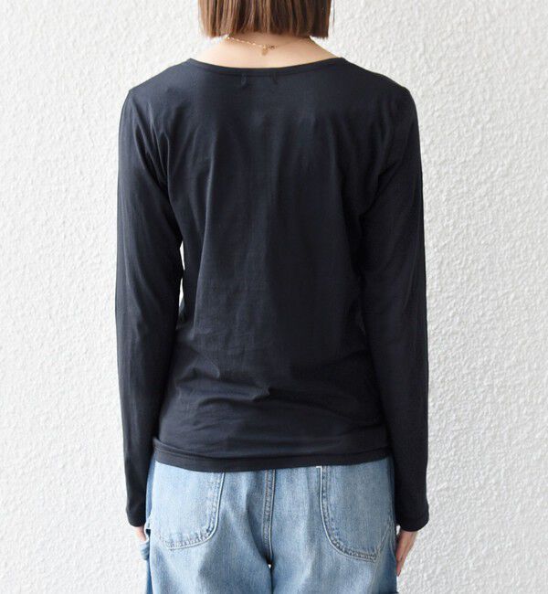SHIPS any「《予約》SHIPS any:〈手洗い可能〉シアー コットン ヘンリーネック ロングスリーブ TEE」|Tシャツ・カットソー|
