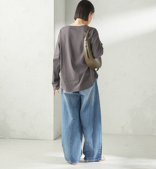 SHIPS for women「《予約》〈洗濯機可能〉オーガニックコットン ロング スリーブ TEE」|Tシャツ・カットソー|