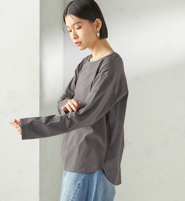 SHIPS for women「《予約》〈洗濯機可能〉オーガニックコットン ロング スリーブ TEE」|Tシャツ・カットソー|