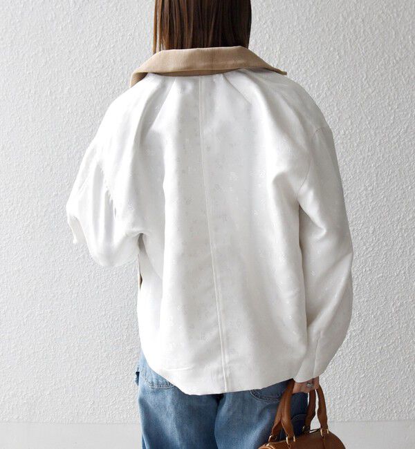 SHIPS any「《予約》SHIPS any:〈手洗い可能〉フラワー ジャカード ジップ ブルゾン」|ブルゾン・スタジャン|