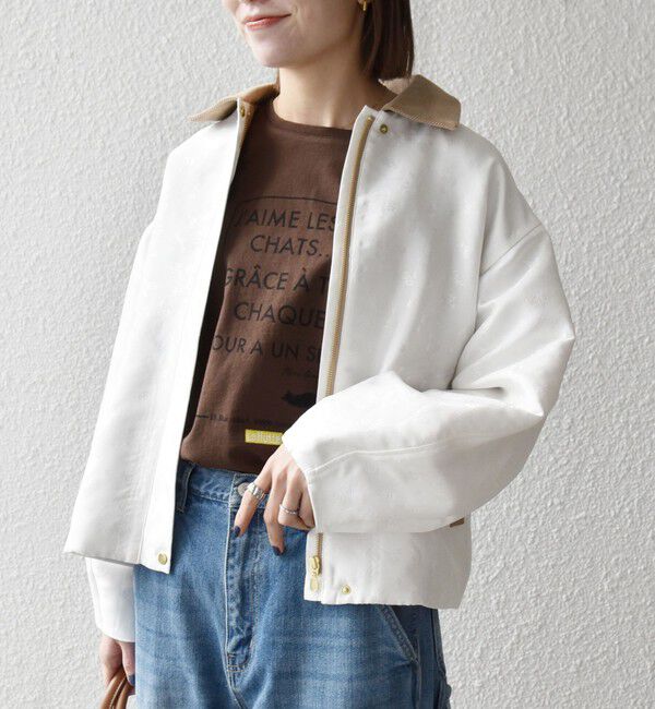 SHIPS any「《予約》SHIPS any:〈手洗い可能〉フラワー ジャカード ジップ ブルゾン」|ブルゾン・スタジャン|