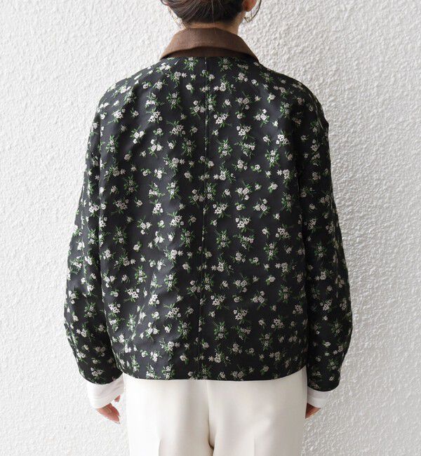 SHIPS any「《予約》SHIPS any:〈手洗い可能〉フラワー ジャカード ジップ ブルゾン」|ブルゾン・スタジャン|