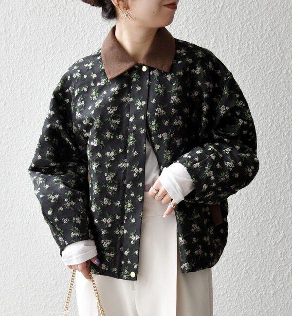 SHIPS any「《予約》SHIPS any:〈手洗い可能〉フラワー ジャカード ジップ ブルゾン」|ブルゾン・スタジャン|