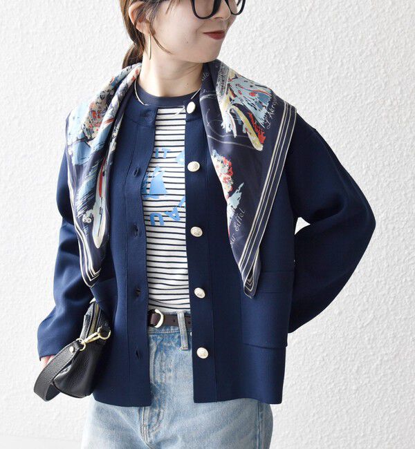 SHIPS any「《予約》SHIPS any:〈手洗い可能〉クルーネック ニット ジャケット カーディガン」|カーディガン|ネイビー