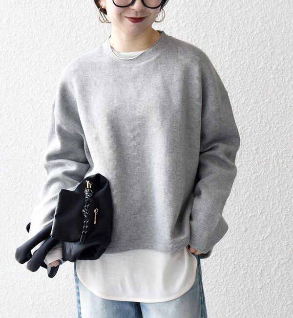 SHIPS any「《予約》SHIPS any:〈手洗い可能〉サカリバ ラウンド ヘム ルーズ プルオーバー」|Tシャツ・カットソー|