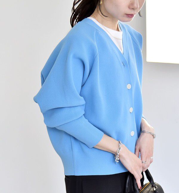 quaranciel「《予約》quaranciel:〈手洗い可能〉アゼ Vネック コンパクト ニット カーディガン」|カーディガン|