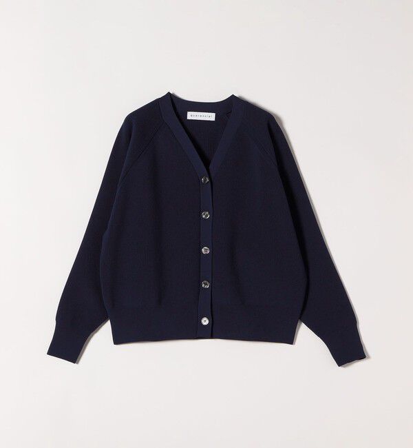 quaranciel「《予約》quaranciel:〈手洗い可能〉アゼ Vネック コンパクト ニット カーディガン」|カーディガン|