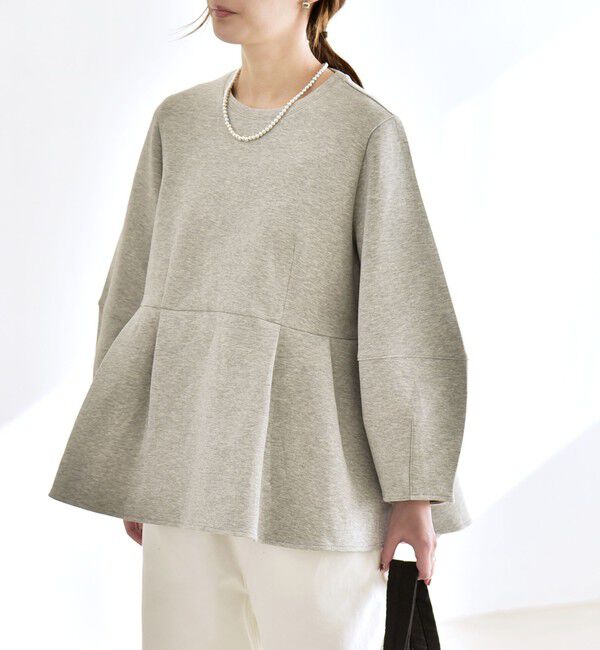 quaranciel「《予約》quaranciel:〈洗濯機可能〉ポンチ ペプラム スウェット プルオーバー」|スウェット・ジャージ|