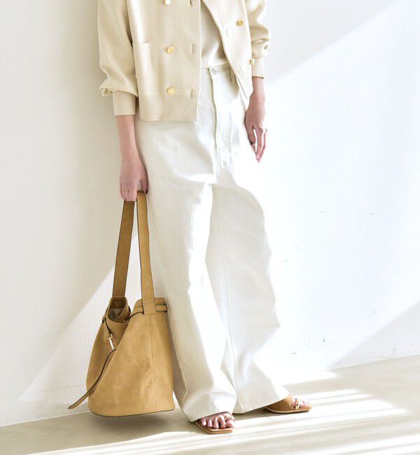 quaranciel「《予約》quaranciel:〈洗濯機可能〉ハイライズ ルーズ ワイド デニム パンツ」|デニム|