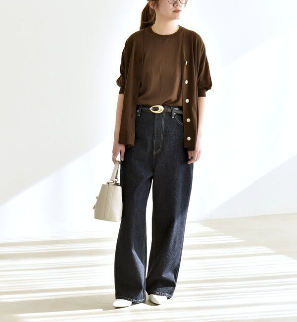 quaranciel「《予約》quaranciel:〈洗濯機可能〉ハイライズ ルーズ ワイド デニム パンツ」|デニム|