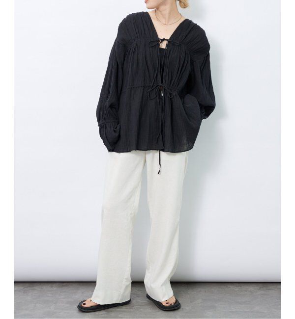 OUTDOOR PRODUCTS Usual Things「コットン楊柳ギャザーチュニックブラウス」|シャツ・ブラウス|