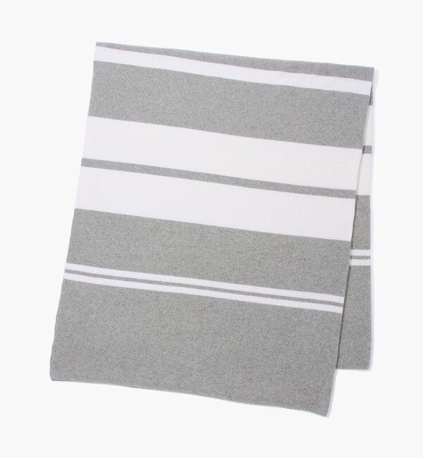 JAMES PERSE「カシミヤストライプ ブランケット HCG9411」|ブランケット|14 グレー