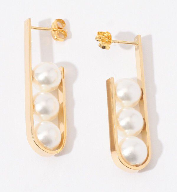 TOMORROWLAND GOODS「【別注】januka 3シェルパールピアス」|ピアス|12 ホワイト系