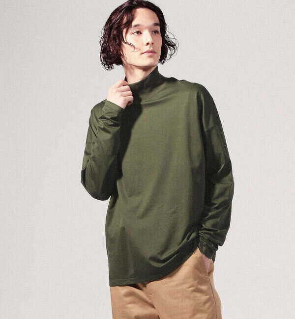 CABaN「CABaN コットン モックネックロングスリーブプルオーバー」|Tシャツ・カットソー|