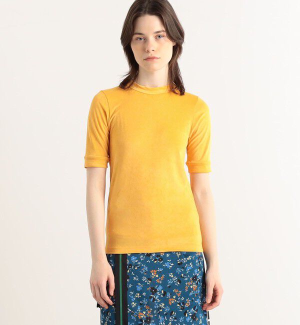MACPHEE「トリアセテートポリエステルベロア ハーフスリーブプルオーバー」|Tシャツ・カットソー|