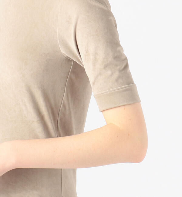 MACPHEE「トリアセテートポリエステルベロア ハーフスリーブプルオーバー」|Tシャツ・カットソー|