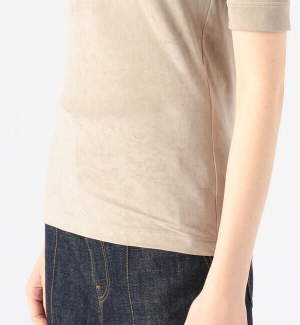 MACPHEE「トリアセテートポリエステルベロア ハーフスリーブプルオーバー」|Tシャツ・カットソー|