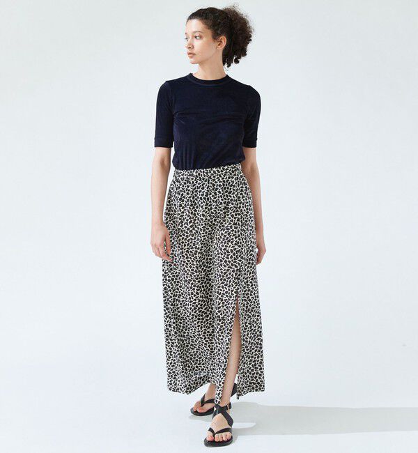 MACPHEE「トリアセテートポリエステルベロア ハーフスリーブプルオーバー」|Tシャツ・カットソー|