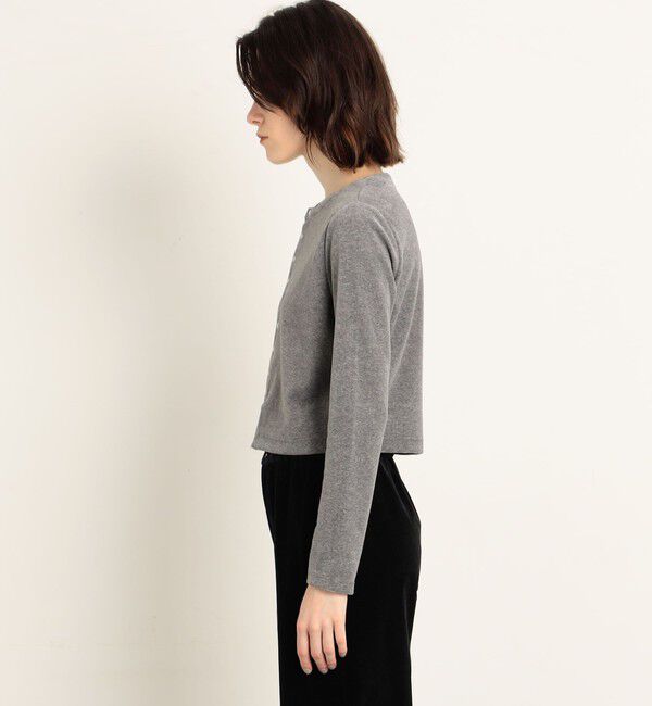 MACPHEE「コットンポリエステルベロア クルーネックカーディガン」|カーディガン|