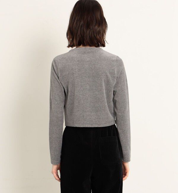 MACPHEE「コットンポリエステルベロア クルーネックカーディガン」|カーディガン|