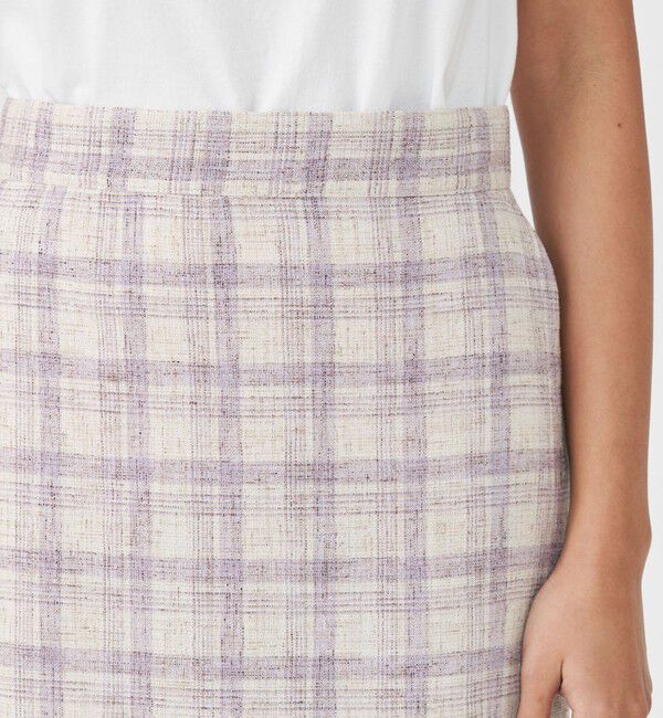 MACPHEE「ツイードチェック Iラインロングスカート」|タイト|