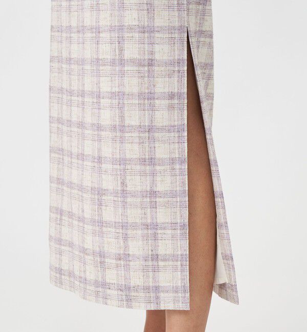 MACPHEE「ツイードチェック Iラインロングスカート」|タイト|