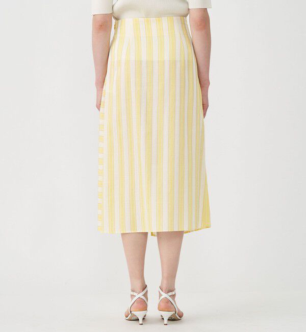 Ballsey「コットンキュプラストライプ ラップスカート」|フレア|