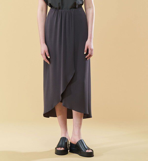 DES PRES「ジャージーライクジョーゼット ラップロングスカート」|スカート|