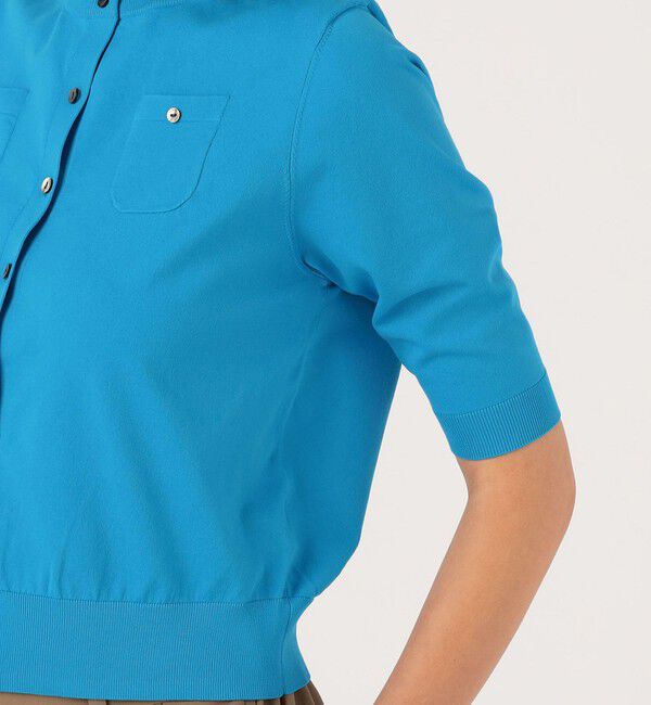 CABaN「ファインポリエステル ハーフスリーブポケットカーディガン」|カーディガン|