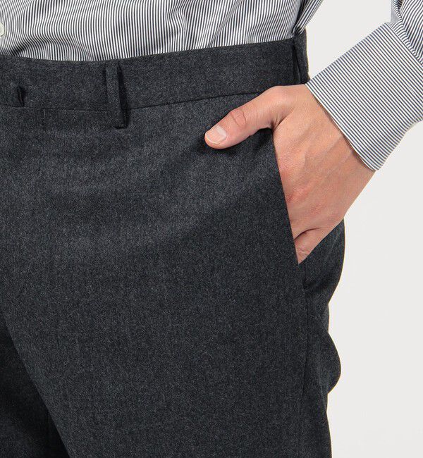 TOMORROWLAND MENS「Super120'sウールフランネル ノープリーツスリムスラックス Canonico」|スラックス|