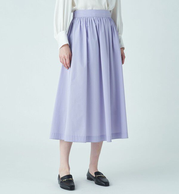 Ballsey「ストレッチタフタ ボリュームギャザースカート」|フレア|