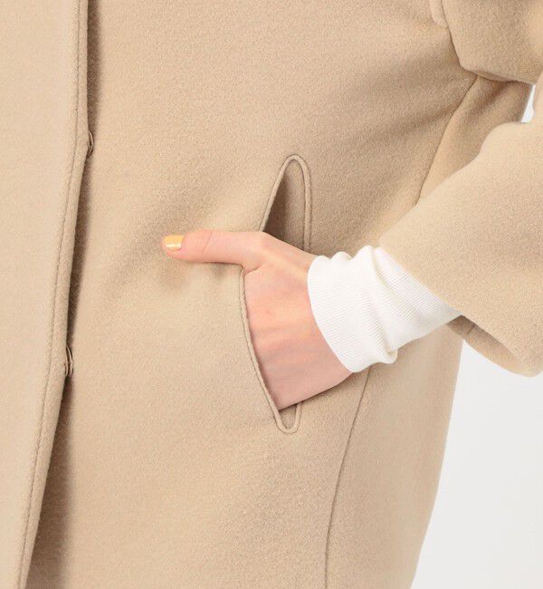 Ballsey「ウールナイロンベロア コクーンコート」|ノーカラーコート|