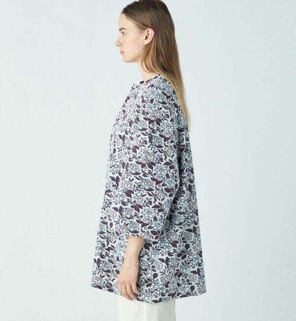 SOULEIADO「ポリステルレーヨンジャカード ノーカラーコート」|ノーカラーコート|