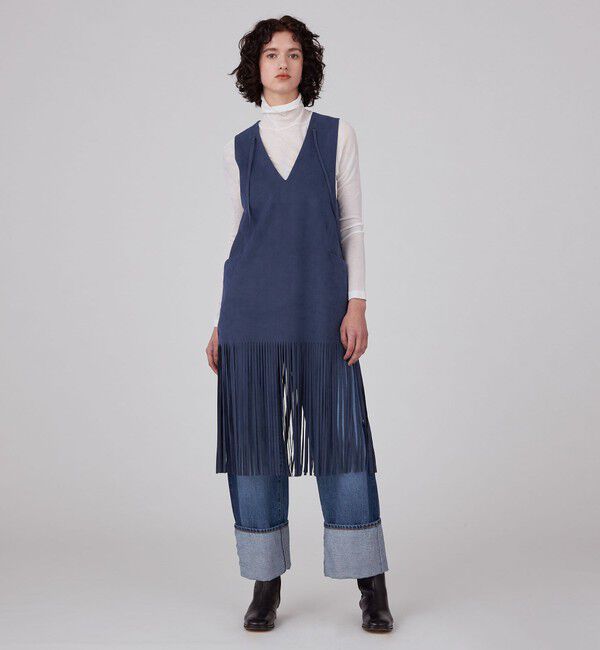 MACPHEE「スエードライク ジレワンピース」|ワンピース|