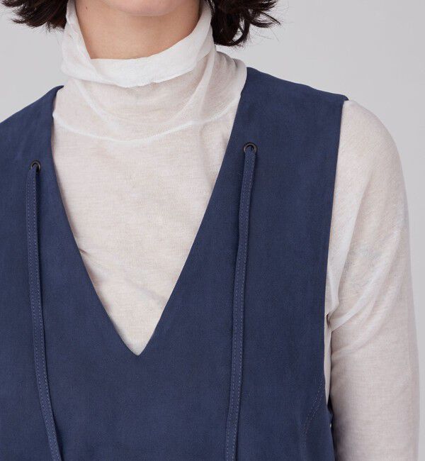 MACPHEE「スエードライク ジレワンピース」|ワンピース|