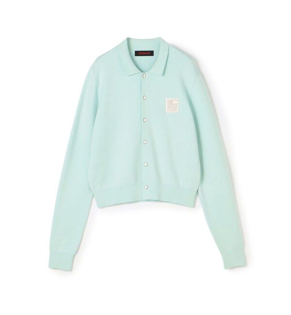 Rin様　CaBAN コットンカシミヤ パールロゴポロカーディガン グレー キャバン CABaN CABaN コットンカシミヤ パールロゴポロカーディガン