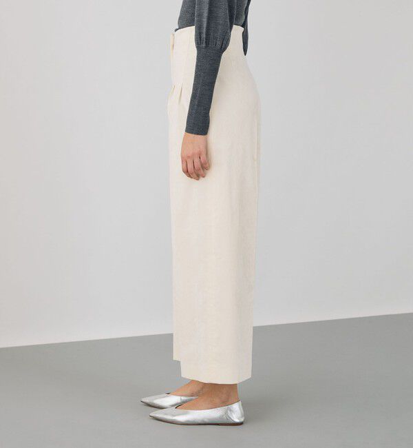 DES PRES「コットンレーヨンベルベット クロップドワイドパンツ」|スラックス|
