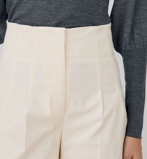 DES PRES「コットンレーヨンベルベット クロップドワイドパンツ」|スラックス|