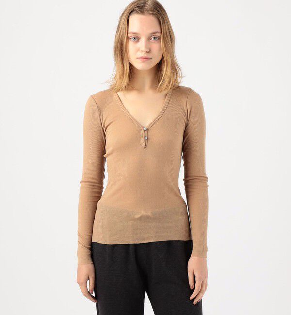 JAMES PERSE「コットンカシミヤブレンドリブ ヘンリーネックプルオーバー WVA3940」|Tシャツ・カットソー|