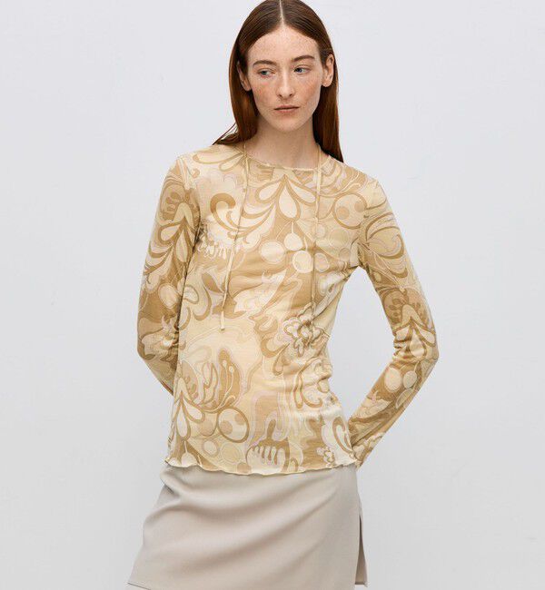 BACCA「テンセルシルク ハンドプリントカットソー」|Tシャツ・カットソー|