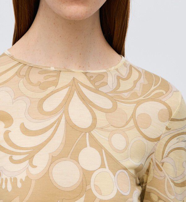 BACCA「テンセルシルク ハンドプリントカットソー」|Tシャツ・カットソー|