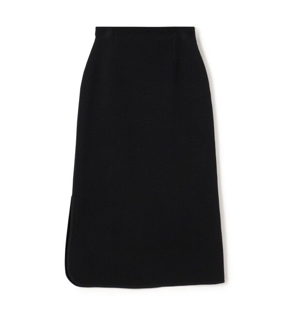 DES PRES「レーヨンナイロンダブルフェイス Aラインミディスカート」|台形|19 ブラック