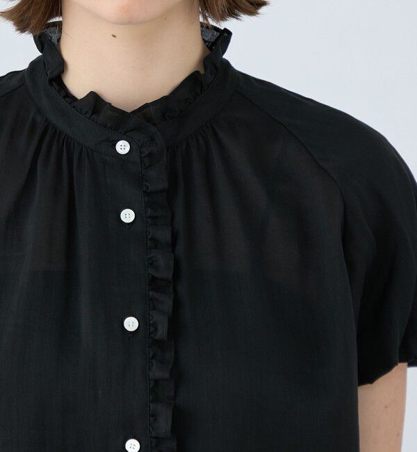 Ballsey「スムースラミー フリルカラーブラウス」|シャツ・ブラウス|