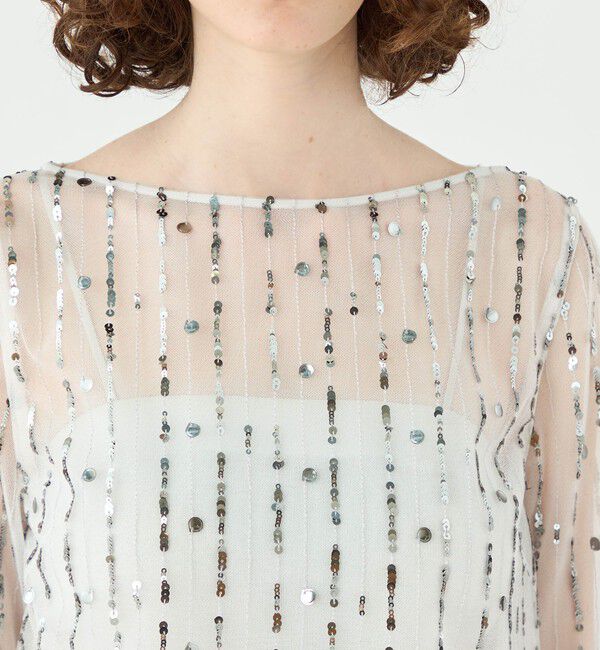 Ballsey「ドロップスパングルエンブロイダリー ボートネックブラウス」|シャツ・ブラウス|